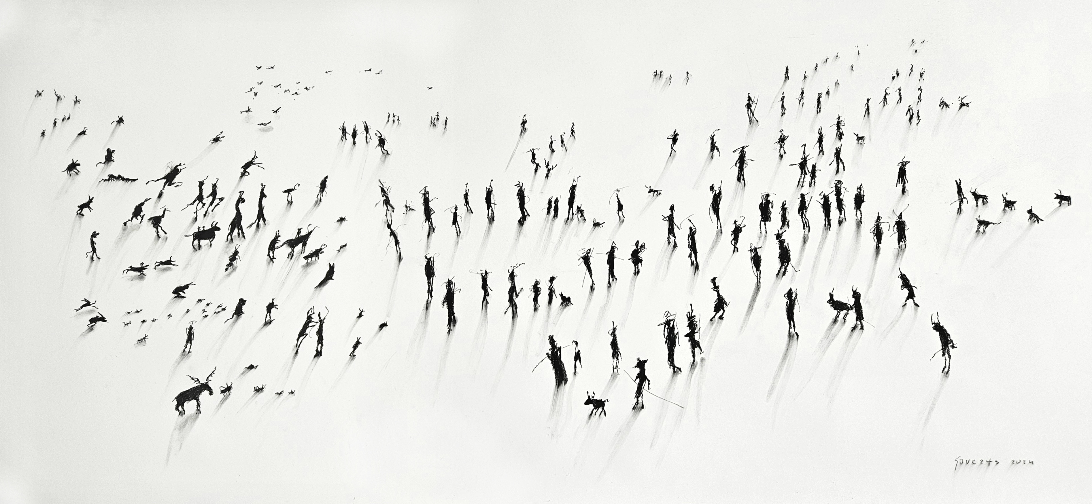 Origin Stories lV | 180 x 80cm | charcoal - 2024